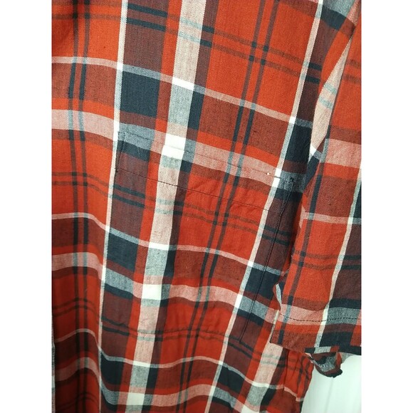 Ultra Pink Men's S Red Flannel Vintage Single Stitch S/S Button Pocket Shirt - Picture 5 of 12